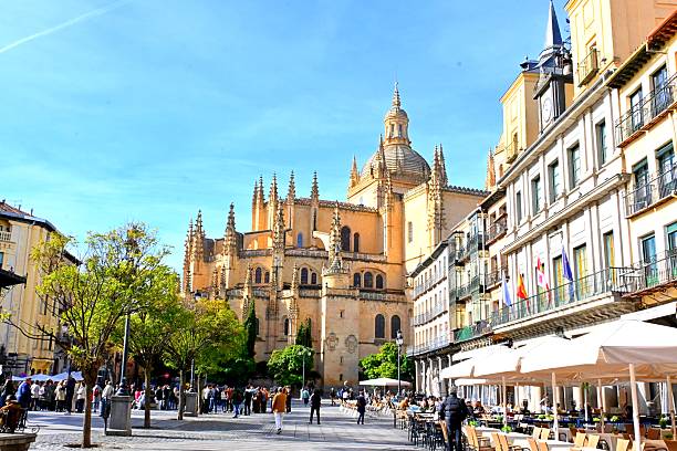 istock View of Segovia Cathedral from Plaza Mayor, Spain 2245881868