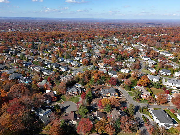 istock Affluent neighborhood in autumn 2245884839