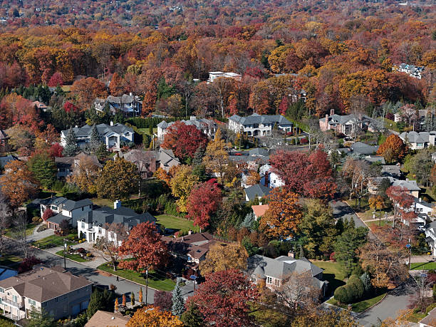 istock Homes, Affluent neighborhood in autumn 2245885103