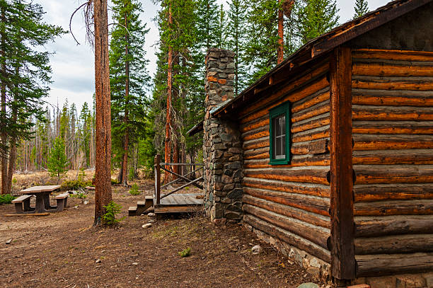 Rocky Mountain National Park, Colorado - May 21, 2021: Holzwarth Historic site , located in Rocky Mountain National Park, offers a glimpse into early 20th-century homesteading and the history of the region.