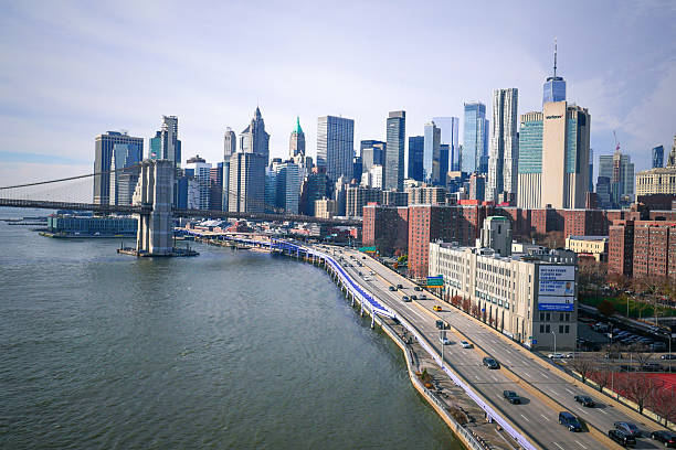 New York City skyline over the river. Photographed in 05/04/2024