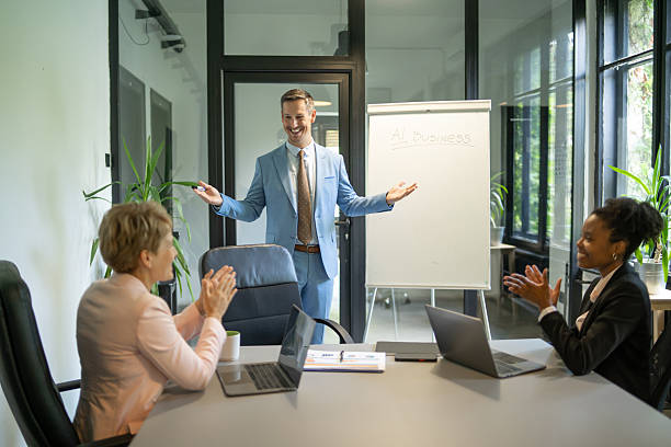 istock Businessman leading a successful presentation in the office 2245907865