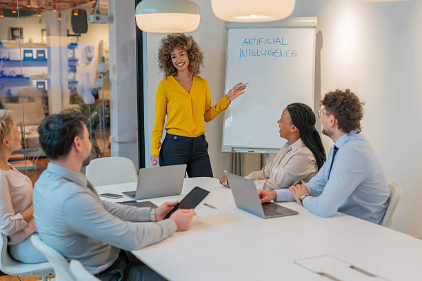 istock Businesswoman leading a presentation on artificial intelligence to her team 2245907935