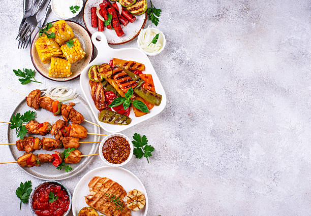 istock Assortment of grilled bbq meat and vegetables 2245908652