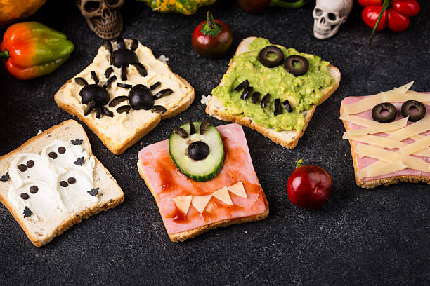 istock Halloween food for children, monsters toasts 2245908665