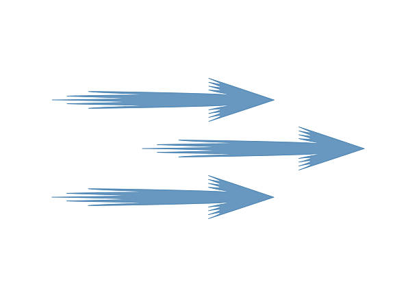 3 Horizontal Arrow symbols with blurred motion speed lines