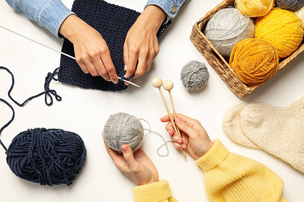 istock Concept of cozy and relax hobby, knitting 2245922095