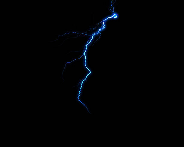 istock Intense blue electrical discharge crackles against a stark black background, symbolizing raw power and dynamic energy. 2245935011