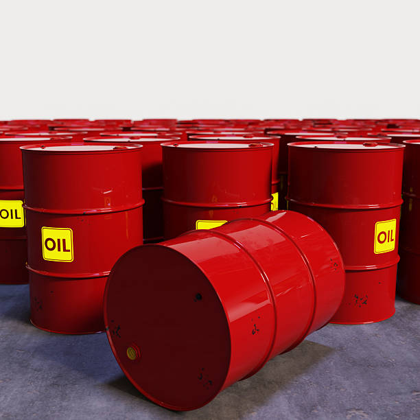 istock RED OIL BARRELS 2245938810