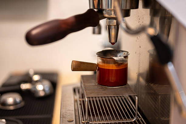 A coffee is being made
