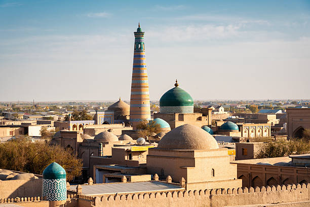 istock Uzbekistan Khiva Old Town and Minarets Panoramic View 2245939527