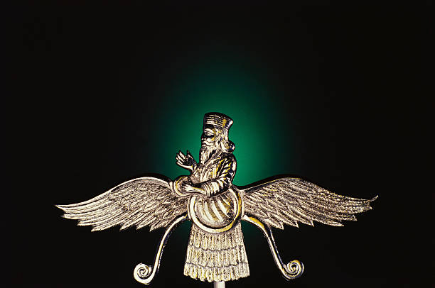 Zoroastrian Parsi symbol on black background