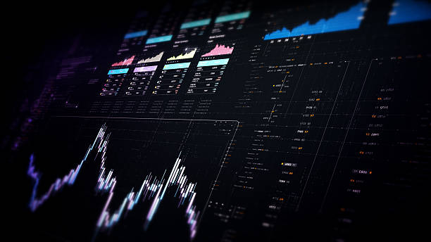istock Futuristic financial trading dashboard motion background 2245940758