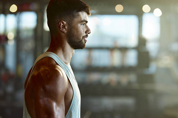 istock Profile view of happy athletic man. 2245944336