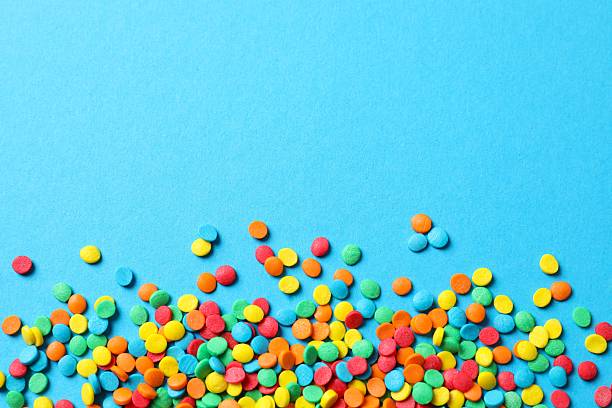 istock Colorful confetti close up, holiday conception 2245952652