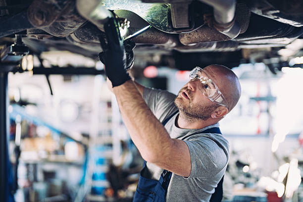 Mechanic working in auto repair shop
