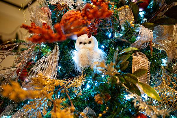 istock Festive Christmas Tree with Owl Ornament 2245954166