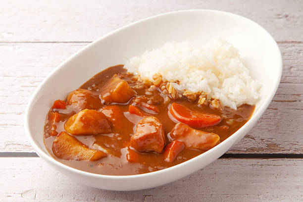 istock Pork curry rice with lots of vegetables 2245960986