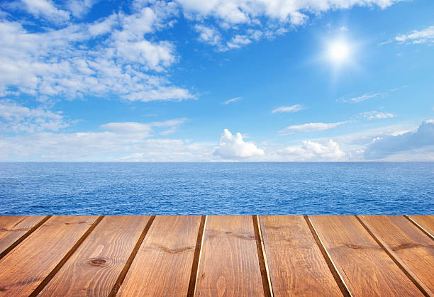 sea and wooden platform