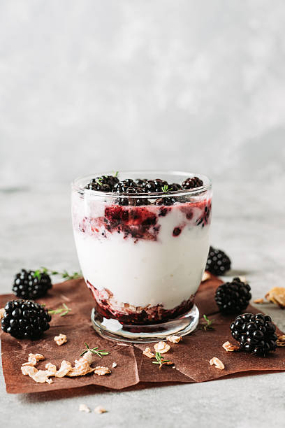 istock Yogurt parfait with granola and blackberry 2245965152