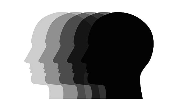 istock Vector illustration of monochrome overlapping human head silhouettes in gray colors representing diversity teamwork and multiple perspectives concept 2245965470