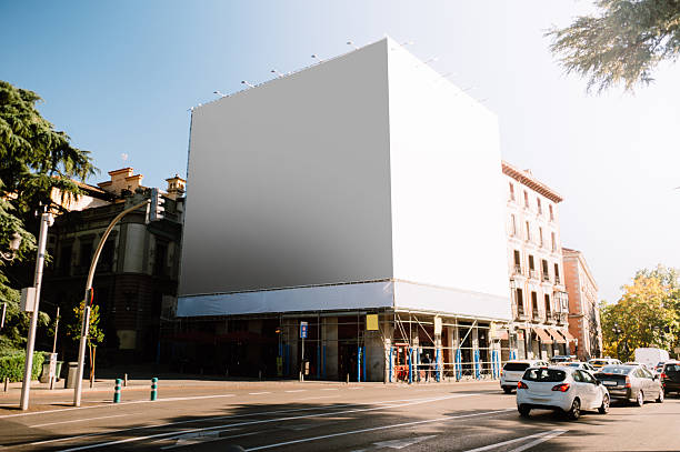 istock Blank billboard covering a building facade 2245969402