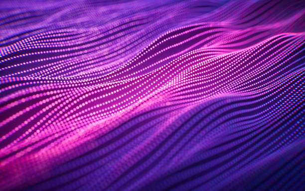istock Flowing curve lines and particles background, 3d rendering. 2245970216