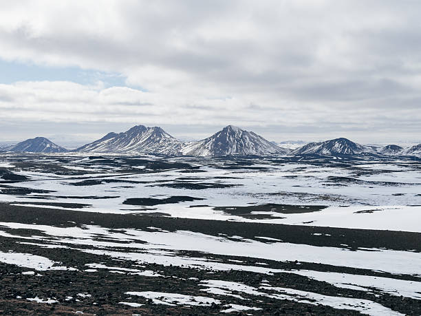 panoramic view of Snowy landscape in Iceland