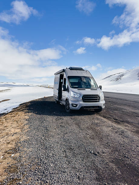istock A camper on the road, Iceland 2245972669