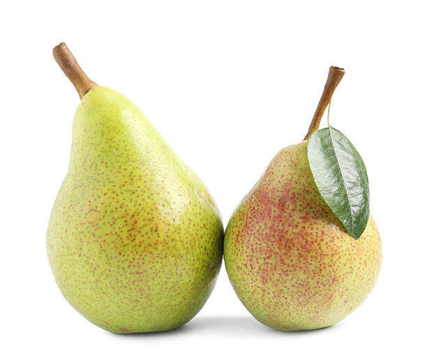 istock Two fresh ripe pears isolated on white 2245977303