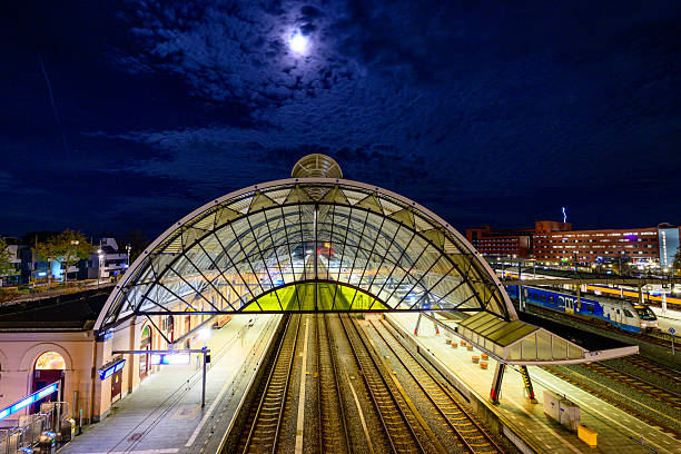 istock Zwolle train station in the evening with a full moon above 2245977590