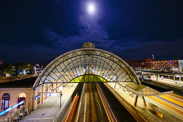 istock Zwolle train station in the evening with a full moon above 2245978971