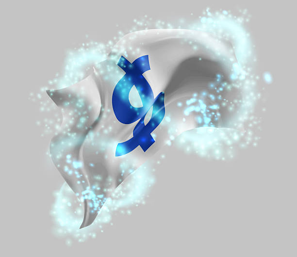 istock Dollar, vector 3d flag in whirlwind of magical radiance 2245981385