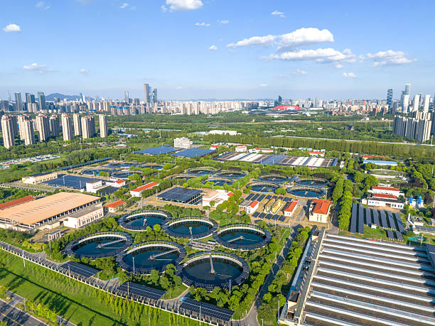 istock Solar power station and sewage treatment plant 2245985174