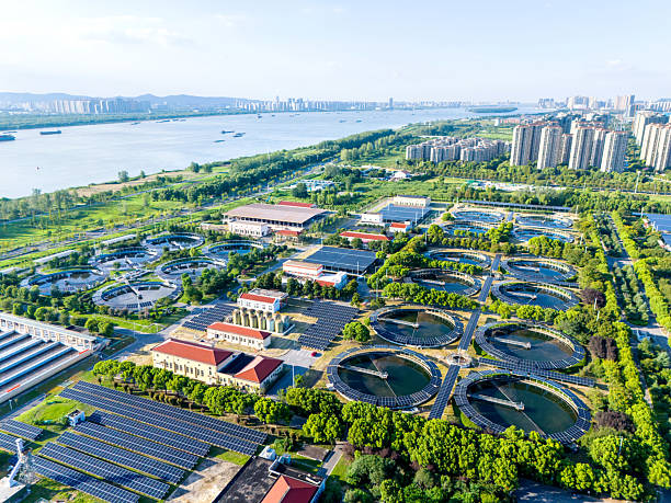 istock Solar power station and sewage treatment plant 2245985235