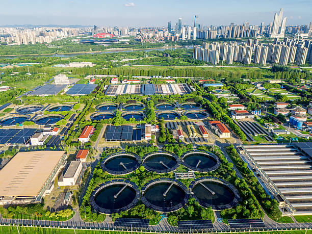 istock Solar power station and sewage treatment plant 2245985525