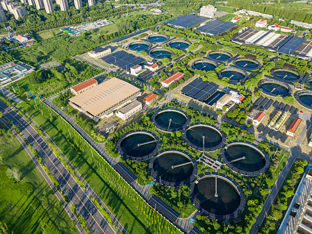 istock Solar power station and sewage treatment plant 2245985529