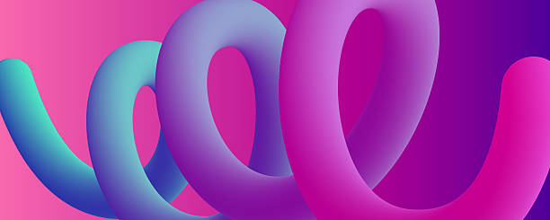 istock Gradient blend line. Futuristic abstract background with vibrant color 3d swirl shape for creative graphic design. 2245986124