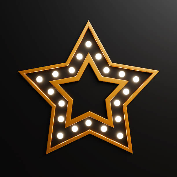 istock Decorative star with lamps on a background of wall 2245987279