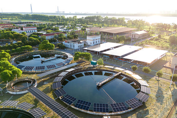 istock Solar power station and sewage treatment plant 2245987409