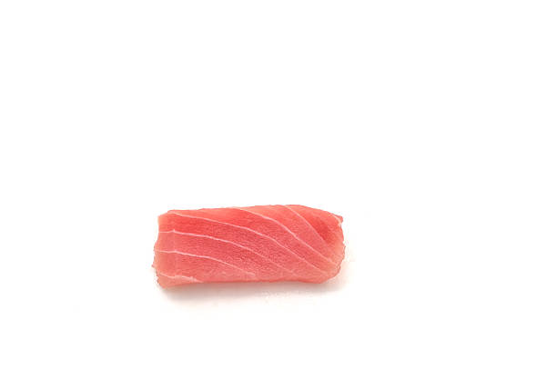 Sashimi made from tuna on white background. Japanese food.