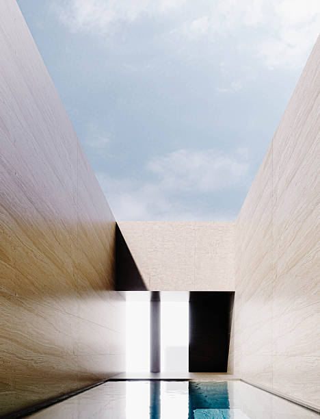istock Minimalistic luxury villa with sleek lines, glossy finishes, and a pool. 2245992577