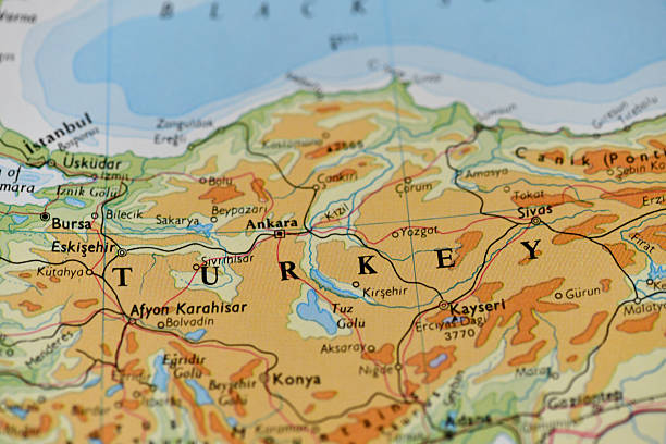 istock Close-up of Turkey Map Showing Ankara and Anatolia 2245992620