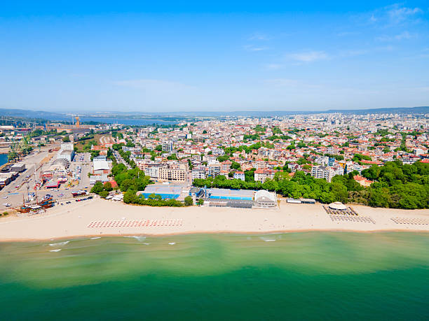 istock Varna city beach aerial panoramic view in Bulgaria 2245997069