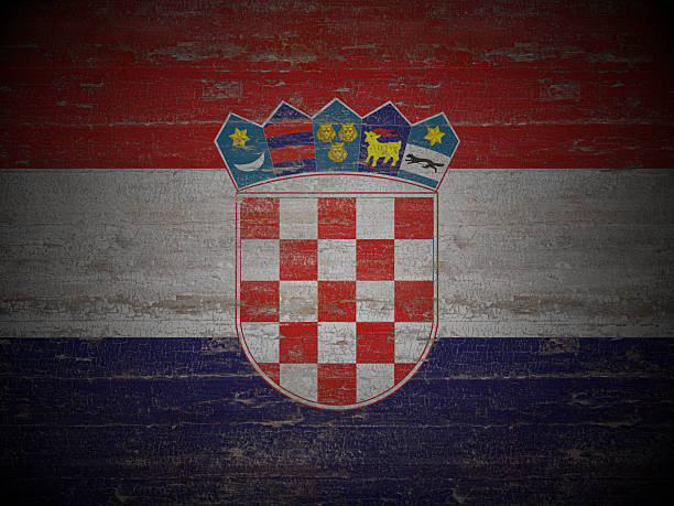 istock Old wooden Croatia flag 2245997211