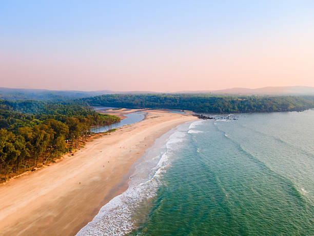 istock Galgibaga Beach aerial panoramic view in Goa, India 2245997645