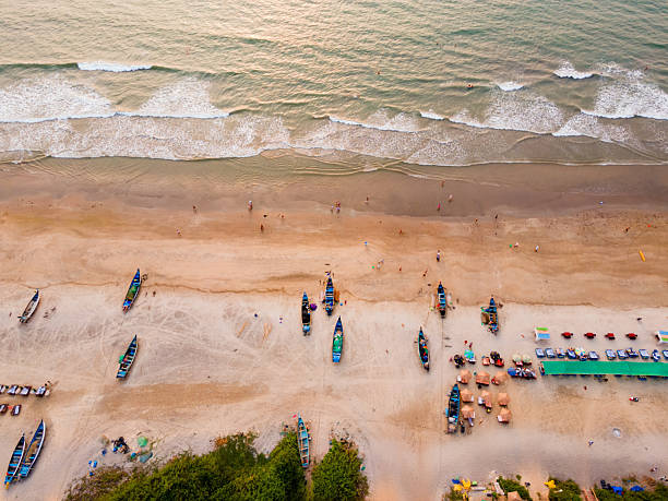 istock Arambol Beach aerial panoramic view in Goa, India 2245999663