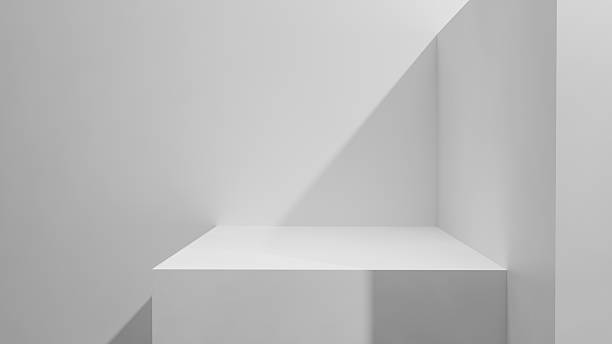 istock White table copy space mock up abstract background with soft sunlight and shadows, white advertisement design mock up empty copy space. Gray wall and podium background for presentations wallpaper 2246004194