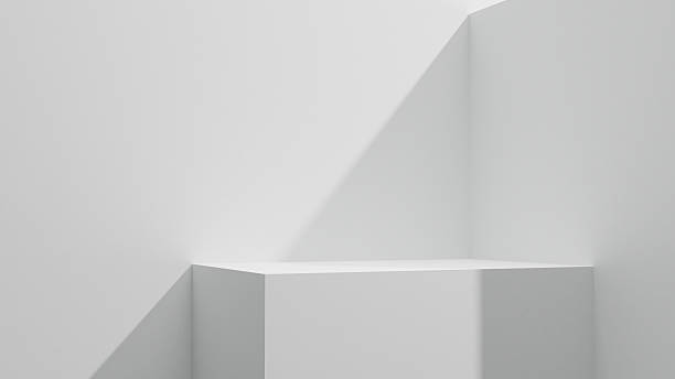 istock White table copy space mock up abstract background with soft sunlight and shadows, white advertisement design mock up empty copy space. Gray wall and podium background for presentations wallpaper 2246004641