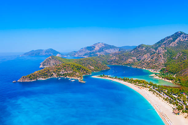 istock Oludeniz beach aerial panoramic view in Turkey 2246004673